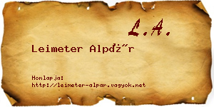 Leimeter Alpár névjegykártya